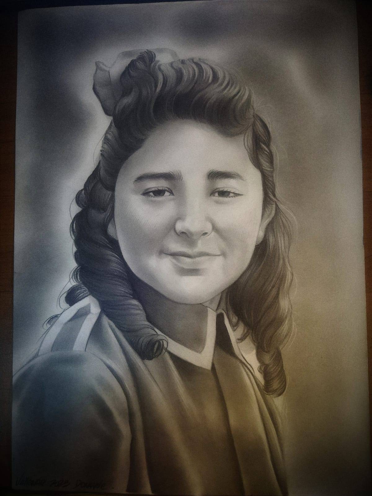 retrato a grafito