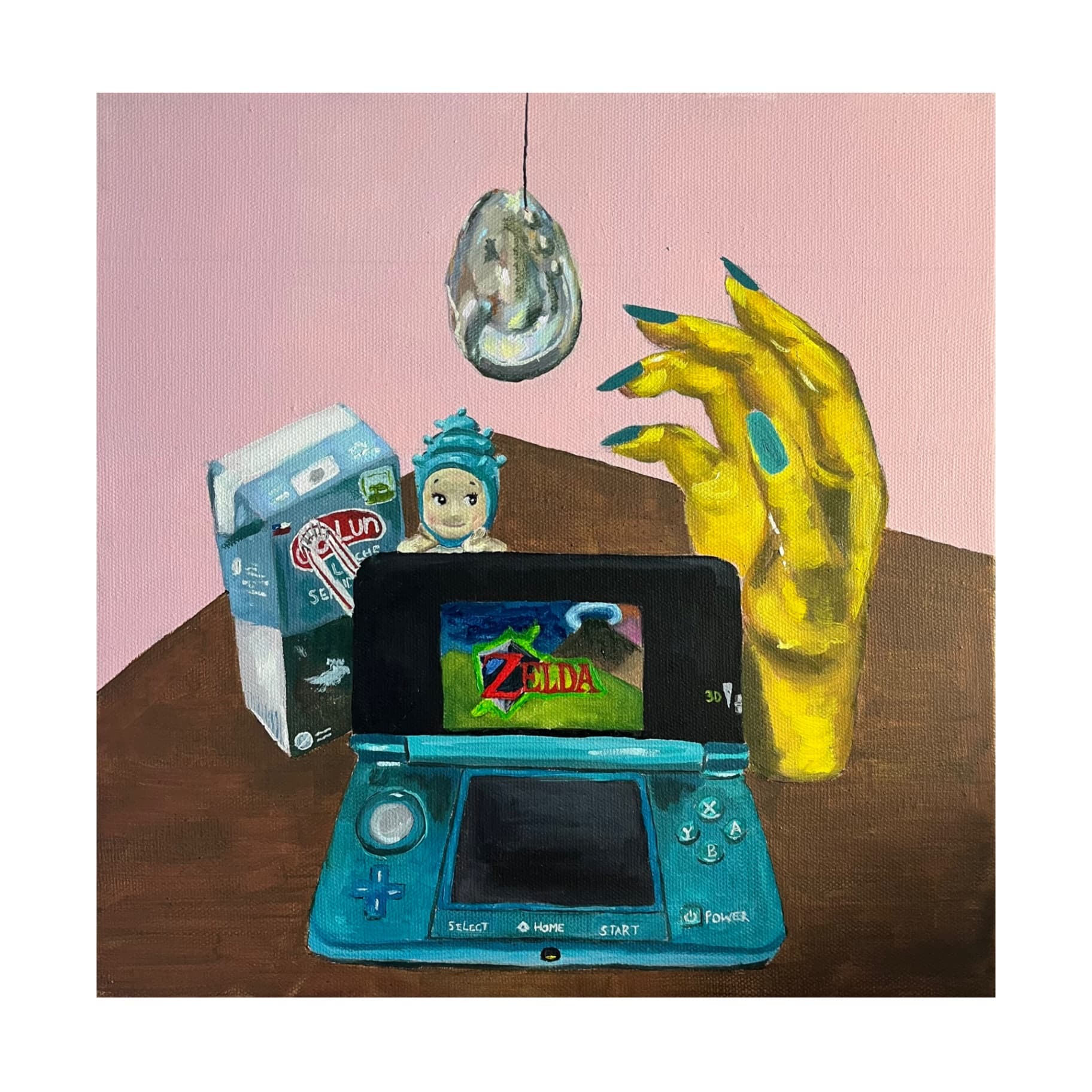 mano sobre bastidor