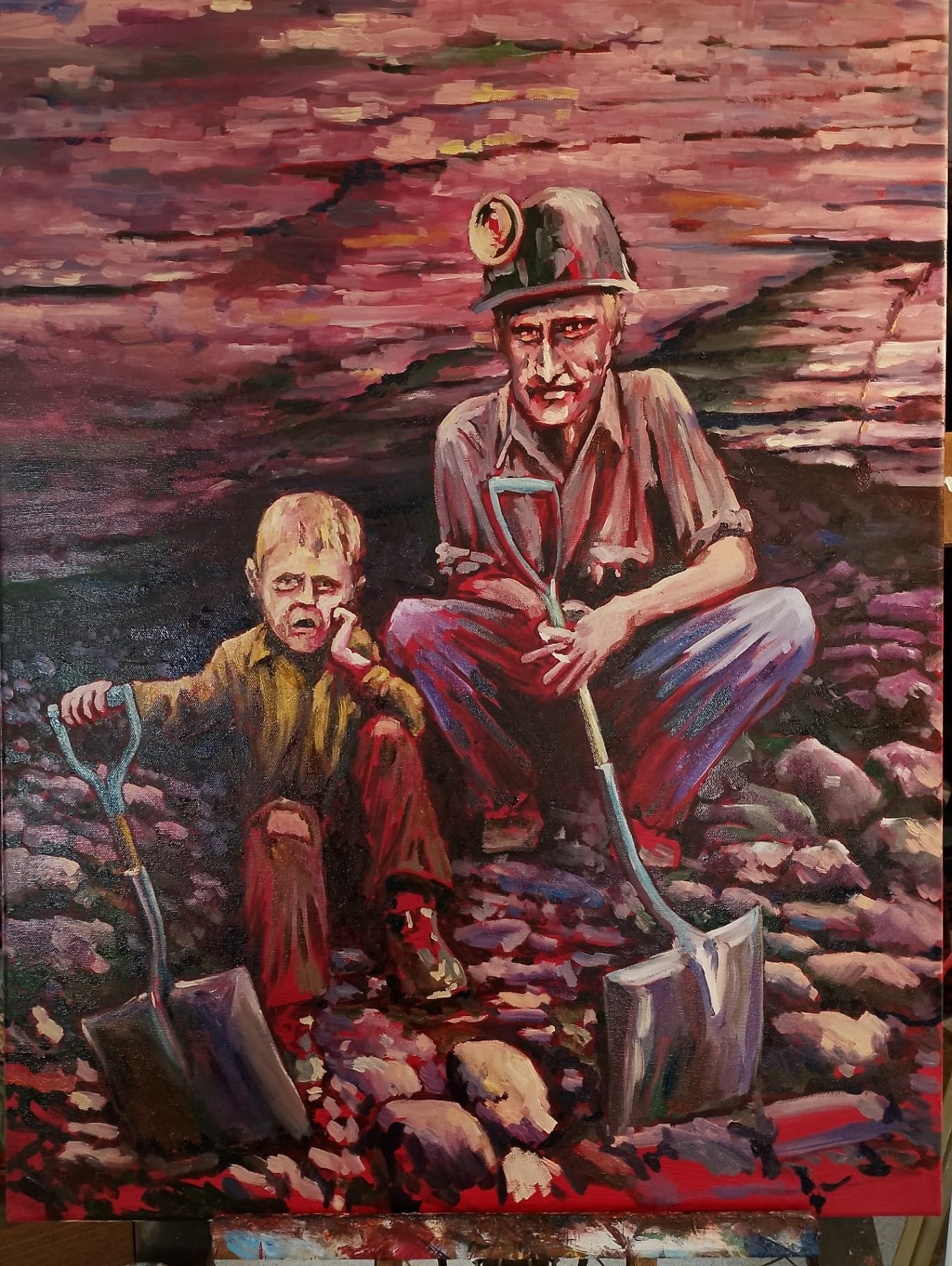 Pirquinero y su hijo