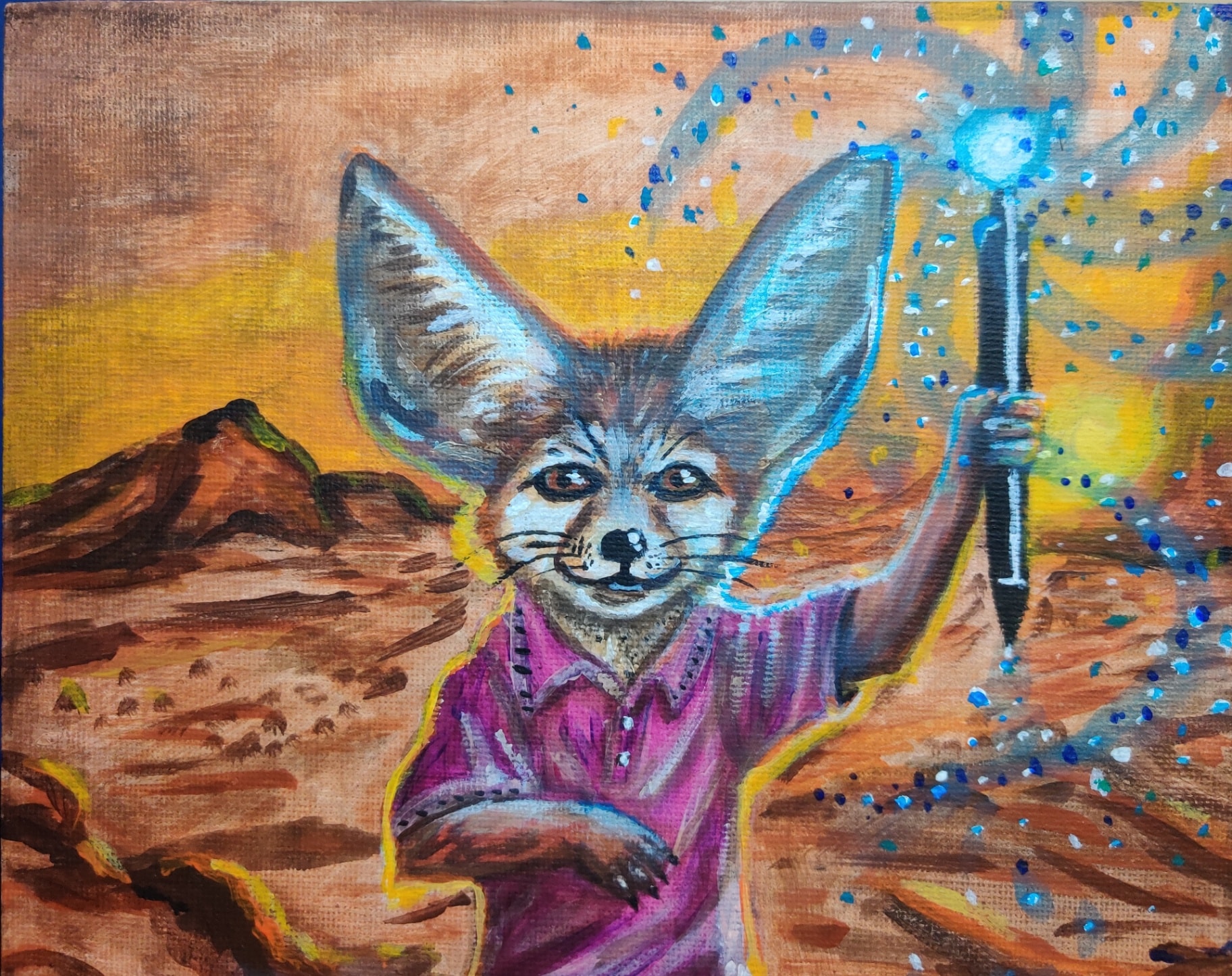 Fennec mágico en el desierto