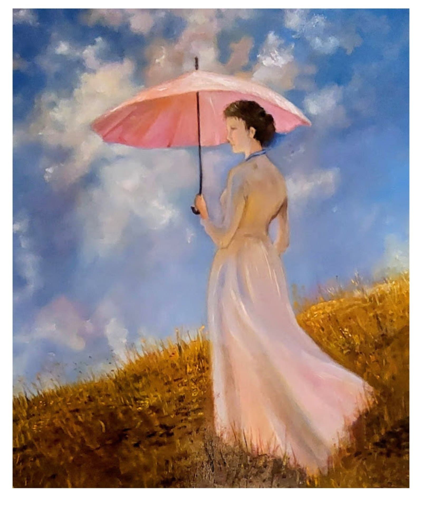 Mujer con sombrilla ( interpretación simplificada) Homenaje a Claude Monet